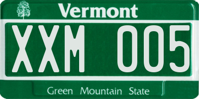 VT license plate XXM005