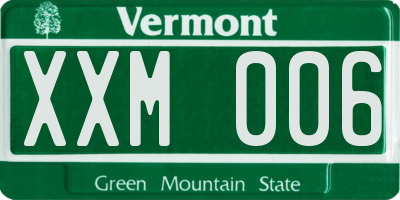 VT license plate XXM006