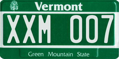 VT license plate XXM007