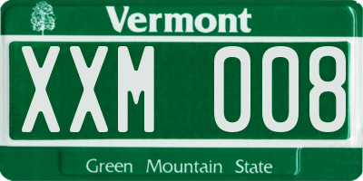 VT license plate XXM008