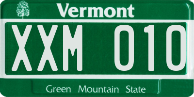 VT license plate XXM010