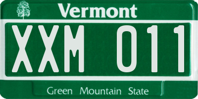 VT license plate XXM011