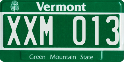 VT license plate XXM013