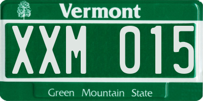VT license plate XXM015