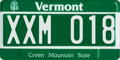 VT license plate XXM018