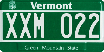 VT license plate XXM022