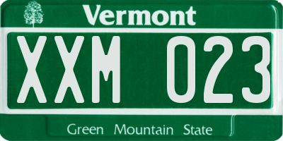 VT license plate XXM023
