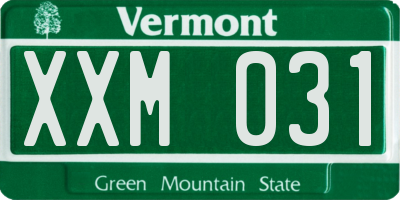 VT license plate XXM031