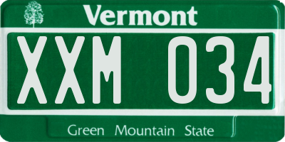 VT license plate XXM034