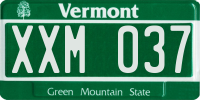 VT license plate XXM037