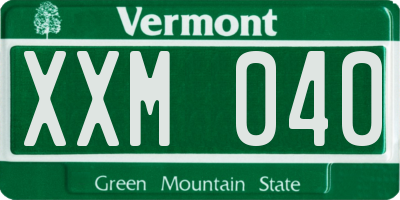 VT license plate XXM040