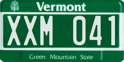 VT license plate XXM041