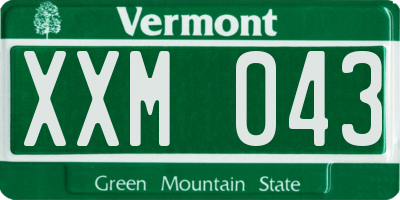 VT license plate XXM043