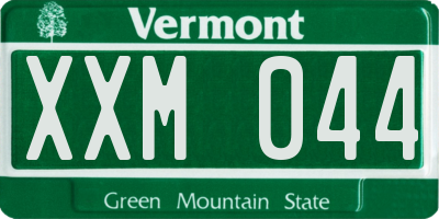 VT license plate XXM044
