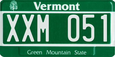 VT license plate XXM051