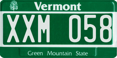 VT license plate XXM058