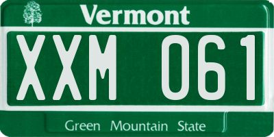 VT license plate XXM061