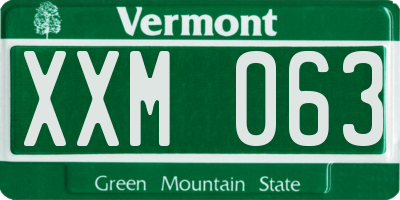 VT license plate XXM063