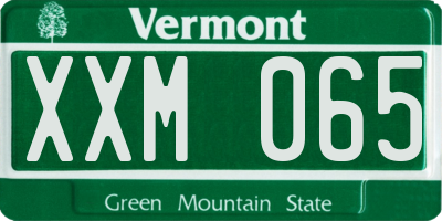 VT license plate XXM065