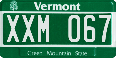 VT license plate XXM067