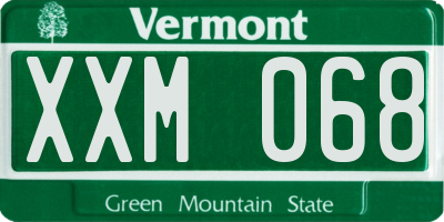 VT license plate XXM068