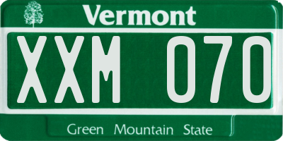 VT license plate XXM070