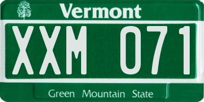 VT license plate XXM071