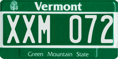 VT license plate XXM072