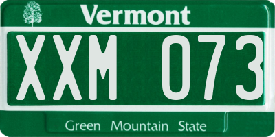 VT license plate XXM073