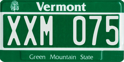 VT license plate XXM075