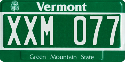 VT license plate XXM077