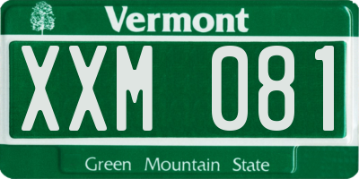 VT license plate XXM081