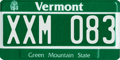 VT license plate XXM083