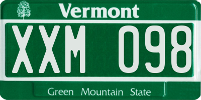 VT license plate XXM098