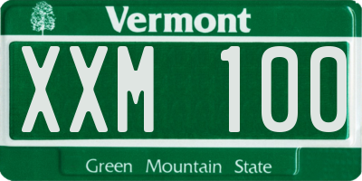 VT license plate XXM100
