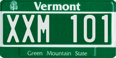 VT license plate XXM101