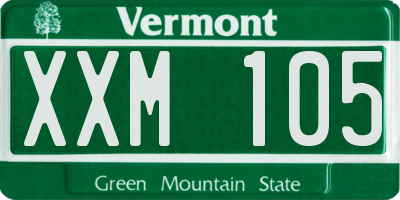 VT license plate XXM105