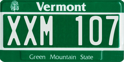 VT license plate XXM107