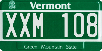 VT license plate XXM108