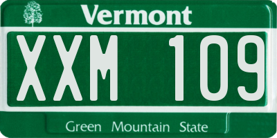 VT license plate XXM109