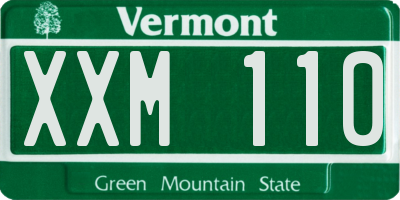VT license plate XXM110