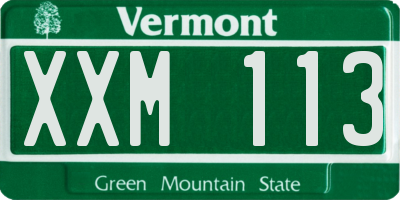 VT license plate XXM113