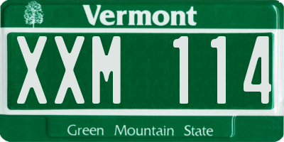 VT license plate XXM114