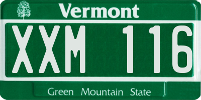 VT license plate XXM116