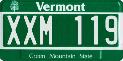VT license plate XXM119
