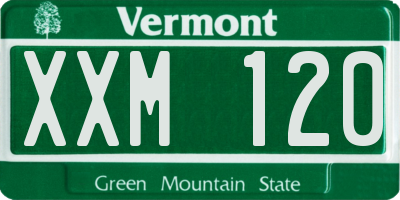 VT license plate XXM120