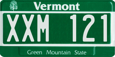 VT license plate XXM121