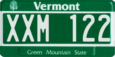 VT license plate XXM122