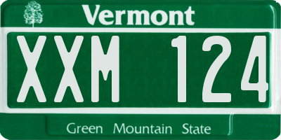 VT license plate XXM124