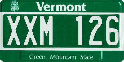 VT license plate XXM126